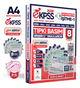 2028 EKPSS Ortaöğretim İşitme-1 ÖSYM Çıkmış Soru Tıpkı Basım Soru Kitapçıkları 8li TG Deneme Paketi