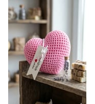 Mumelia Dokulu Kalp - Doğal Soya Blok Dekoratif Mum - Pembe