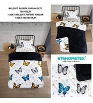 ETE HOMETEX TEK KİŞİLİK LÜX WELSOFT YORGAN KELEBEK ANTRASİT 155X215CM 8696474231929