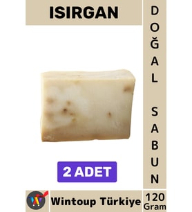 #KatıSabun %100 Doğal Bitkisel El Yüz Saç Vücut Cilt İçin Organik Isırgan Sabunu 120 Gram 2 Adet