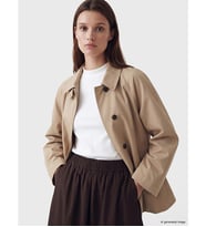 LCW Modest Bej Gömlek Yaka Oversize Kadın Trençkot