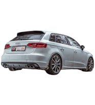 Audi A3 8V HB 2012 - 2016 S3 Arka Tampon Eki - Difüzör (Plastik) (Standart)