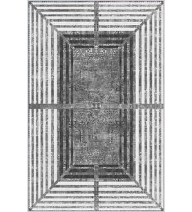 Eliana Home Baskılı, Yıkanabilir Kaymaz Taban Salon Halısı LNA0063-SM17 100x150 cm (Gri)
