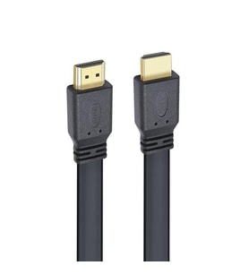 HK-25508 Düz Siyah 1.5 Metre Flat Yassı Gold Uçlu 19 Pin HDMI Kablo