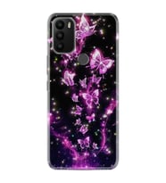 GM 21 Plus Kılıf HD Resim Baskılı Pembe Neon Kelebekler StKd -100