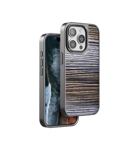 Northcity iPhone 15 Pro Max ile Uyumlu Wave Kapak - Sarı Suni Deri Telefon Kılıfı