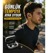 LED Ekranlı Kablosuz Kulaklık – Gürültü Önleyici Mikrofon ve Dokunmatik Özellikli