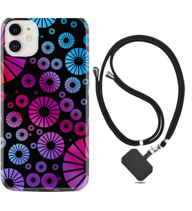 Apple iPhone 11 12 13 Mini Kılıf Boyun Askılı Silikon Daireler 1751