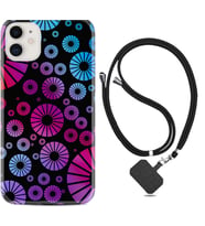Apple iPhone 11 12 13 Mini Kılıf Boyun Askılı Silikon Daireler 1751
