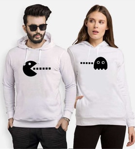 Tshirthane Pacman Sevgili Kombinleri Kapüşonlu Kombini (Tek Ürün Fiyatıdır.)