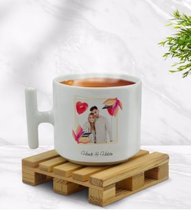 BK Gift Kişiye Özel İsimli Fotoğraflı T Kulplu Beyaz Middle Kupa Bardak-28