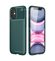 Apple iPhone 12 Mini Kılıf Auto Focus Karbon Kapak - Yeşil