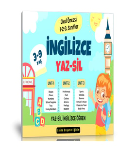 Okul Öncesi İngilizce YAZ-SİL Öğren Kitabı (3-9 YAŞ)