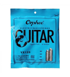 Orphee VX120 Bas Gitar Teli Seti (Orta Seviye - Nikel Kaplama)  Çelik Çekirdek, Güçlü Bas Frekansları, Korozyona Dayanıklı Yapı, Uzun Ömürlü Sinyal Gücü  Uyum: 4 Telli Standart Bas Gitarlar