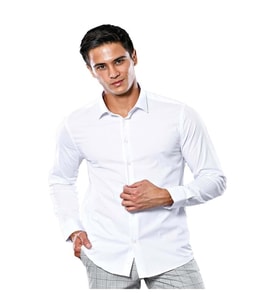 Coumas Erkek Slim Fit Poplin Likralı Gömlek C00017 - Siyah - ST00017-Siyah-XL (Beyaz)