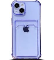 Teknomoda Apple iPhone 13 MiNi Kılıf Kartlıklı Anti Şok Korumalı Şeffaf Silikon Lila