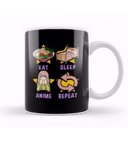 Cute Eat Sleep Anime Repeat Funny Anime Obsessed Kupa Bardak Porselen