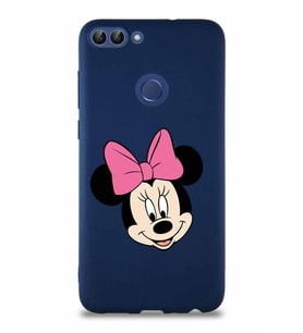 Huawei P Smart Soft Premier Kapak Minnie Mouse-C Tasarımlı Silikon Kılıf - Lacivert (Şeffaf)