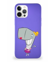 Apple iPhone 12 Pro Max Soft Premier Kapak Pearl Yengeç Tasarımlı Silikon Kılıf - Mor (Şeffaf)