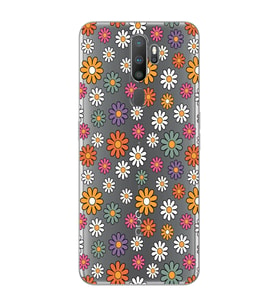 Oppo A5 2020 / A9 2020 Uyumlu Çiçek Desenli Şeffaf Telefon Kılıfı