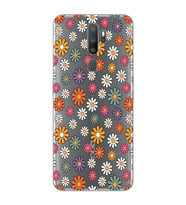 Oppo A5 2020 / A9 2020 Uyumlu Çiçek Desenli Şeffaf Telefon Kılıfı