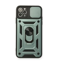 Apple İphone 11 Pro Kılıf Pars Lens Yüzüklü Silikon - Yeşil