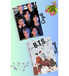 Bts jin jimin v jungkook suga defter seti 2 adet A4 boyutu 21*30 çizgili + kareli 60 syf