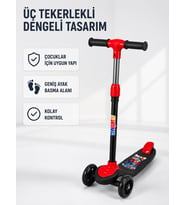 Çocuk Skuteri 3 Tekerlekli Geniş Basma Alanlı Ayarlanabilir Boy Scooter