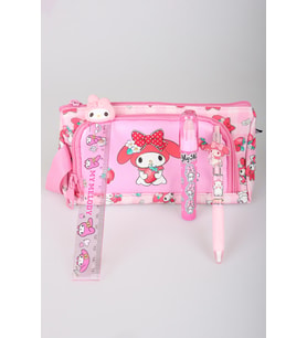 x Dekomus Lisanslı My Melody Sweet Berry Collection Kalem Çantası,Roket Silgi,Cetvel,Uçlu Kalem Seti
