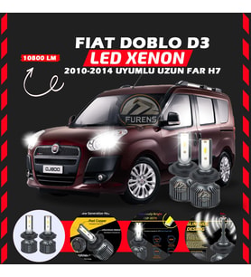 Fiat Doblo D3 2006-2012 Uzun Far Uyumlu Şimşek Etkili Led Xenon Premium Series H7