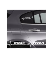 Tofaş Şahin İçin Uyumlu Aksesuar Oto Ritim Sticker 2 Adet Beyaz 20*9 Cm