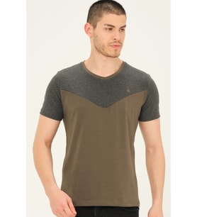 T8591 DEWBERRY ERKEK T-SHIRT-HAKİ