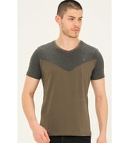T8591 DEWBERRY ERKEK T-SHIRT-HAKİ