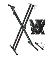 Lastvoice Ks-04D Çift Profilli 7 Kademeli Üst Segment Org Sehpası Standı Ayağı (Sabitleme Kayışlı)