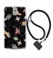 Samsung Note 3 4 5 8 9 20 Ultra 10 Lite Kılıf Boyun Askılı Silikon Planet Animals 1771