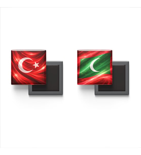 Buzdolap Magnetleri - Maldivler Bayrağı ve Türk Bayrağı - 2'li Set Magneti