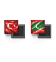 Buzdolap Magnetleri - Maldivler Bayrağı ve Türk Bayrağı - 2'li Set Magneti