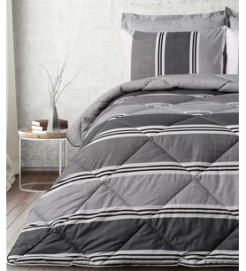 Listra Easy Cotton Tek Kişilik Comforter Set (Gri)