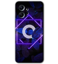 Redmi Note 12 4G Kılıf HD Desen Baskılı Kılıf - Dark Neon Yaprak O Harfi