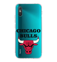 Xiaomi Redmi 9A  Kamera Korumalı Kapak Chicago Bulls Tasarımlı Şeffaf  Kılıf