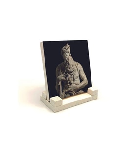 Musa'nın Hükmü Heykeli (Heykeltıraş: Michelangelo) Baskılı Taş Masaüstlük 10X10