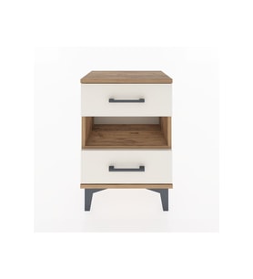 Arges Komodin Tek Raflı 2 Çekmeceli 44x30x64 Çam-Aytaşı