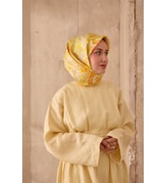 Silk Home Twill İpek Eşarp 11473-09 (Sarı-Beyaz)
