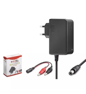 Hightek HT5055 6V 1.2A 7.2W Krokodil Maşa Uçlu Akü Şarj Adaptörü - Siyah - 1 ADET