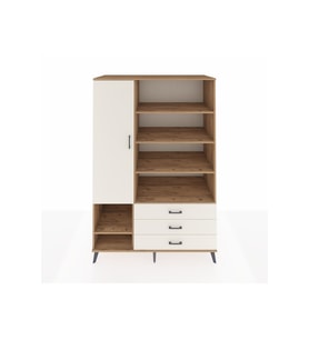 Kronos Dolap 9 Raflı 3 Çekmeceli Tek Kapaklı  132x59x195 Çam-Aytaşı/Aytaşı