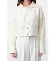 Kadın Modern Tarz Regular Polo Yaka Regular Triko Hırka (Kemik)