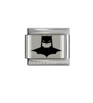 İtalyan Çelik Bileklik Charmı Gümüş Renk BATMAN Lazer Baskı Renk Atmaz Kararmaz Çelik