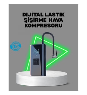 Mey İthalat® 80W Kablosuz Dijital Ekranlı Taşınabilir Lastik Şişirme Pompası
