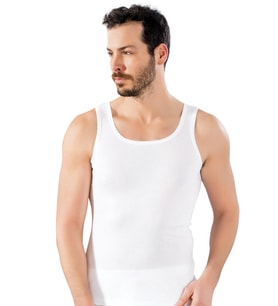 Lüx Drm 154 Erkek Kare Yaka Ribana Atlet (Beyaz)