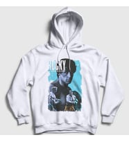 Presmono Unisex Beyaz Victory Film Rocky Kapüşonlu Sweatshirt 250611tt